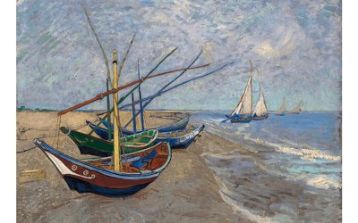 Reproducere tablou Vincent van Gogh – Fishing Boats on the Beach at Les Saintes-Maries-de la Mer, 40×30 cm
