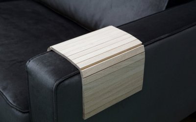 Cotieră flexibilă din lemn pentru canapea WOOOD Tray, natural