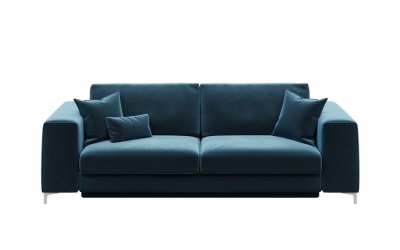Canapea extensibilă cu 3 locuri devichy Rothe, albastru închis