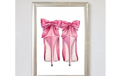 Poster 20×30 cm Pink Fashion Shoes – Piacenza Art