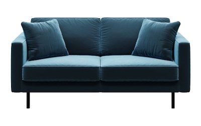 Canapea albastră cu tapițerie din catifea 167 cm Kobo – MESONICA