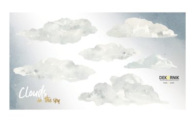 Set autocolante de perete motiv cu nori Dekornik Clouds