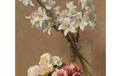 Reproducere tablou Henri Fantin-Latour – Roses and Lilies, 45 x 60 cm