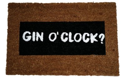 Covoraș intrare din fibre de cocos Artsy Doormats Gin O’Clock Glitter, 40 x 60 cm