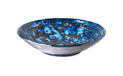 Farfurie adâncă din ceramică MIJ Copper Swirl, ø 24 cm, albastru