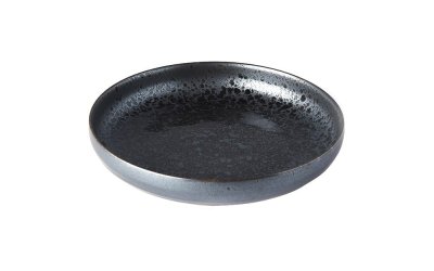 Farfurie din ceramică cu margine înaltă MIJ Pearl, ø 22 cm, negru – gri