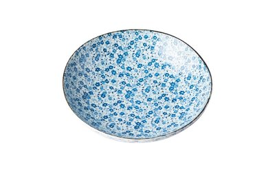 Farfurie adâncă din ceramică albastru-alb, 600 ml Daisy – MIJ