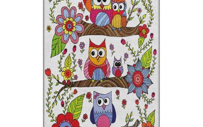 Covor antiderapant pentru copii Conceptum Hypnose Owls, 100 x 200 cm