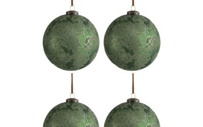 Set 4 globuri pentru Crăciun J-Line Antique, ø 12 cm, verde