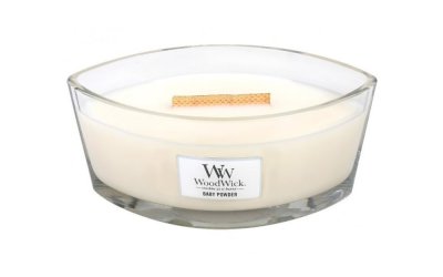 Lumânare parfumată WoodWick, aromă de vanilie, miere și trandafir, 30 ore