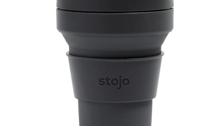 Cană termică pliabilă Stojo Pocket Cup Carbon, 355 ml, gri antracit