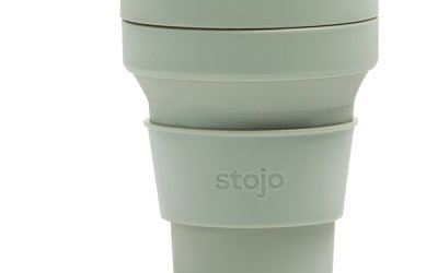 Cană termică pliabilă Stojo Pocket Cup Sage, 355 ml, verde