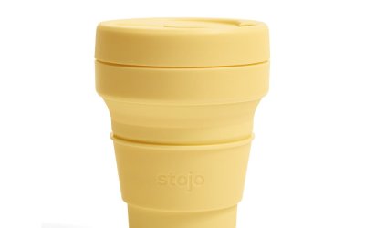 Cană termică pliabilă Stojo Pocket Cup Mimosa, 355 ml, galben