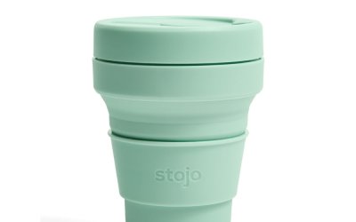 Cană termică pliabilă Stojo Pocket Cup Seafoam, 355 ml, verde