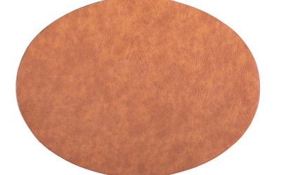 Suport farfurie din imitație de piele ZicZac Troja, 33 x 45 cm, portocaliu – maro