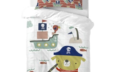 Lenjerie de pat din bumbac pentru copii Moshi Moshi Pirate, 100 x 120 cm