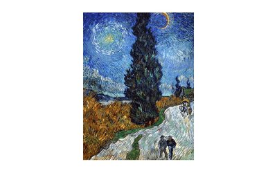 Reproducere tablou Vincent van Gogh – Country Road in Provence by Night, 60 x 45 cm