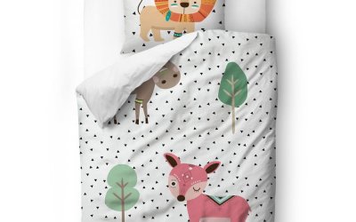Lenjerie de pat din bumbac pentru copii Mr. Little Fox Indian Babies, 100 x 130 cm