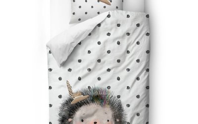 Lenjerie de pat din bumbac Mr. Little Fox Hedgehog Boy, 140 x 200 cm