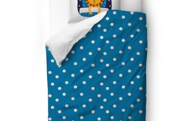 Lenjerie de pat din bumbac pentru copii Mr. Little Fox Lion, 100 x 130 cm