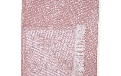 Pled din amestec de bumbac Euromant Dotty Diamond, 140 x 180 cm, roz