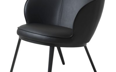 Fotoliu cu husă din imitație de piele Unique Furniture Gain, negru