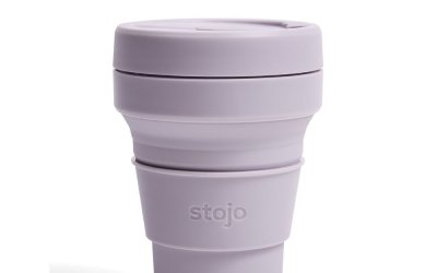 Cană termică pliabilă Stojo Pocket, 335 ml, violet