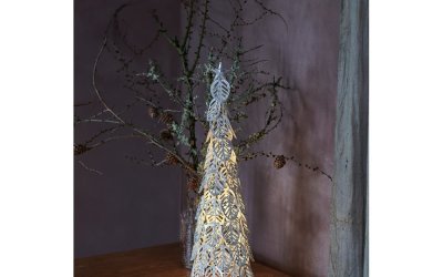 Decorațiune cu lumină LED Sirius Kirstine Silver, înălțime 53,5 cm