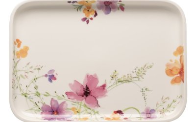 Platou din porțelan Villeroy & Boch Mariefleur Basic, 36 x 26 cm, motiv floral, multicolor
