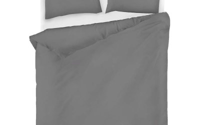 Lenjerie de pat din bumbac ranforce EnLora Home Fresh, 200 x 220 cm, gri închis