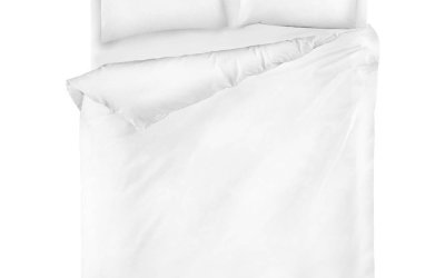 Lenjerie de pat din bumbac ranforce EnLora Home Fresh, 200 x 220 cm, alb