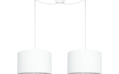 Lustră dublă cu detalii argintii Sotto Luce Mika Elementary, ⌀ 36 cm, alb