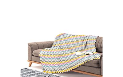 Cuvertură pentru canapea din chenilă Antonio Remondini Colorful Stripes, 180 x 180 cm