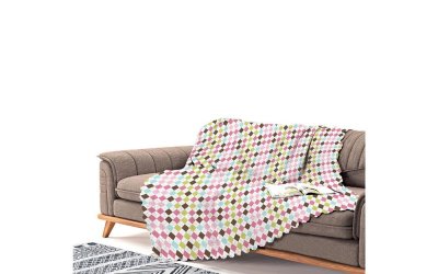 Cuvertură pentru canapea din chenilă Antonio Remondini Colorful Dots, 180 x 180 cm