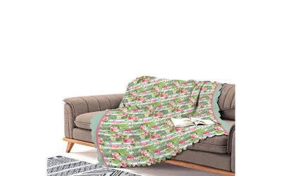 Cuvertură pentru canapea din chenilă Antonio Remondini Flamingo, 180 x 180 cm