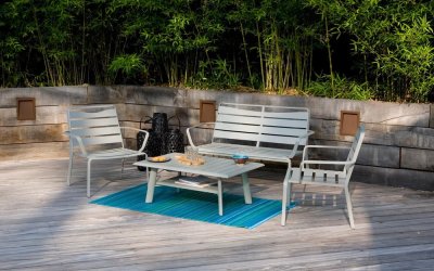 Set mobilier de grădină gri din aluminiu pentru 4 persoane Spring – Ezeis