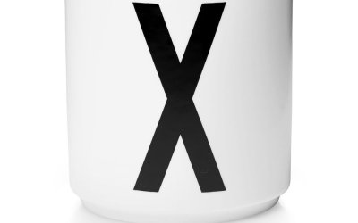 Cană din porțelan Design Letters Personal X, alb