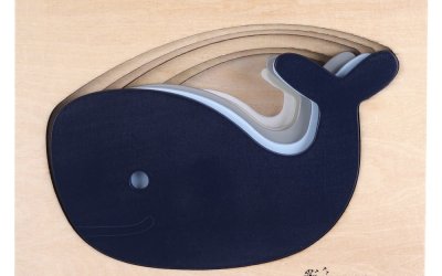 Puzzle din lemn pentru copii Kindsgut Whale