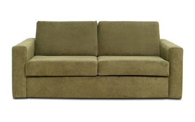 Canapea extensibilă cu tapițerie din reiat Scandic Elbeko, verde khaki