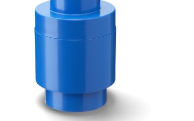Cutie depozitare rotundă LEGO®, albastru, ⌀ 12,5 cm