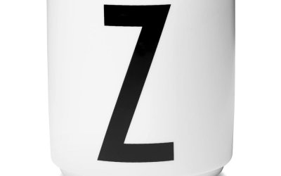 Cană din porțelan Design Letters Personal Z, alb