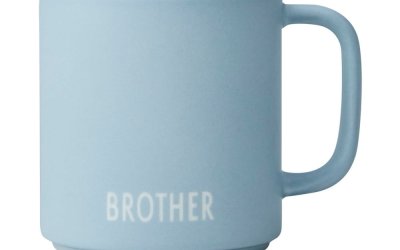 Cană din porțelan Design Letters Siblings Brother, albastru ciel