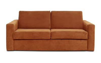 Canapea extensibilă cu tapițerie din reiat Scandic Elbeko, portocaliu