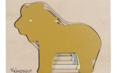 Puzzle din lemn pentru copii Kindsgut Lion