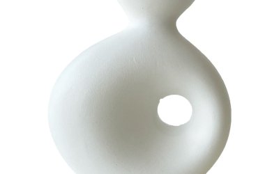 Vază din ceramică Rulina Delta, alb
