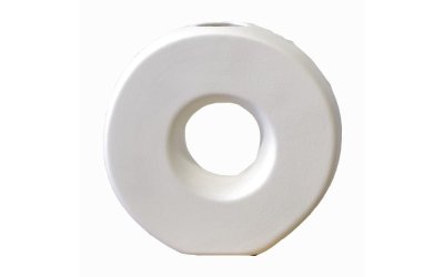 Vază din ceramică Rulina Donut, alb