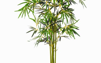 Outsunny Bambus Artificial in Ghiveci, Planta Artificiala Decoratiune pentru Interior si Exterior, Inaltime 120cm, Verde