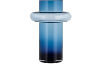 Vază din sticlă Lyngby Glas Tube, înălțime 30 cm, albastru închis