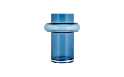 Vază din sticlă Lyngby Glas Tube, înălțime 20 cm, albastru închis