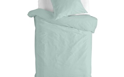 Lenjerie de pat din bumbac pentru copii Mr. Fox Basic, 140 x 200 cm, verde mentă